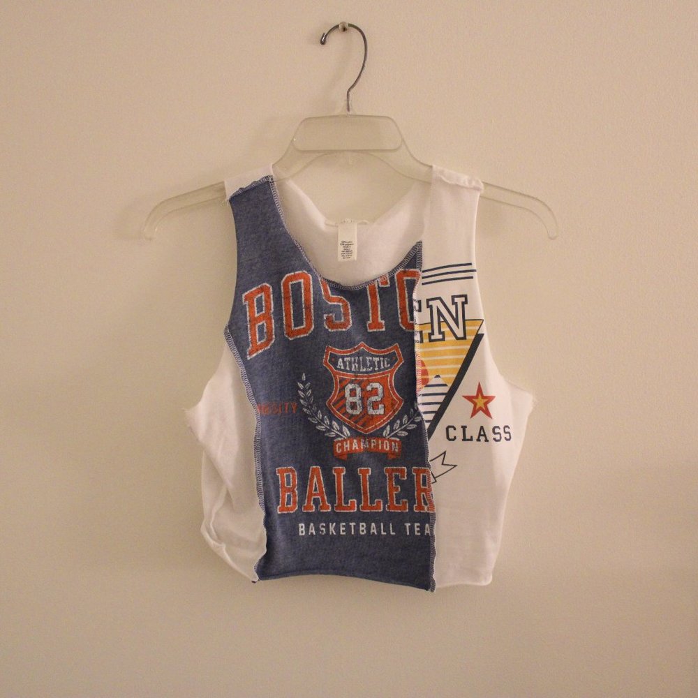 TILLY'S Full Tilt Split Patchwork Cropped Tank